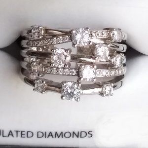 Sterling Silver CZ Ring Sz 7 NEW